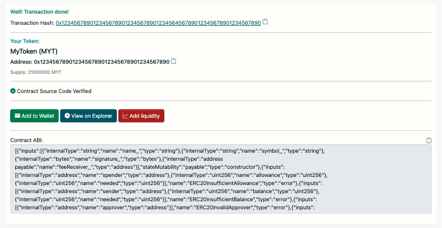 Token Generator Transaction